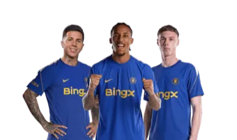 Jugadores del Chelsea FC con la marca BingX